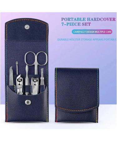 Beauty and Enhancement Tool Set 7 Piece Folding Bag Nail Clippers Portable Household Diagonal Ear Spoon (Color : Blue) - Buy Online on GoSupps.com