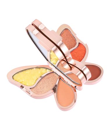 Healvian 1pc Eyeshadow Palette Blushers for Face Beauty Creations Cosmetics Yellow Eyeshadow Eye Shadow Abs 1 count (Pack of 1) As Shown 3