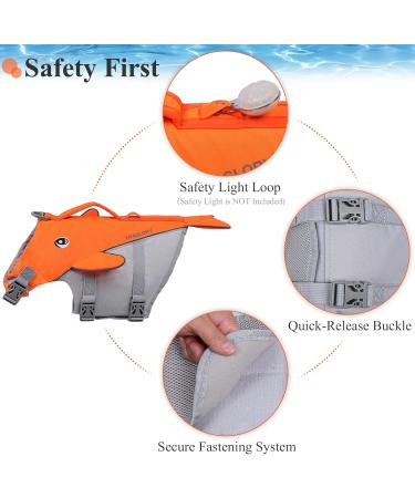 Vivaglory Neon-Orange Dog Life Vest for Small & Medium Dogs | Adjustable Easy-On Swimming Vest (M: 56-64 cm Ribcage) International Shipping Available - Buy Online on GoSupps.com
