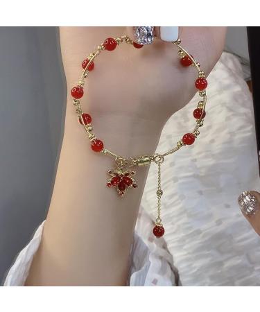 Vsilay Lianxue Elegant Crystal Pearl Bracelets - Fashionable Maple Blade Charm Jewelry for Women & Girls - International Shipping Available - Buy Online on GoSupps.com