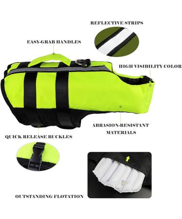 NAMSAN Dog Life Jackets Portable Inflatable Life Jackets for Small Medium & Large Dogs - Green Size L - Buy Online on GoSupps.com