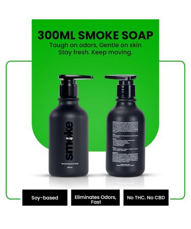 SMOKE SOAP Liquid Hand Soap Odor Neutralizing Fragrance Free Natural Soy-based Formula Free of Sulfates Parabens Free (300ml) - Buy Online on GoSupps.com
