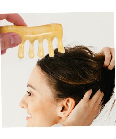 Tovinanna 2-in-1 Jade Resin Scalp Massager Comb - Wide Tooth Comb for Scalp Care & Relaxation - Buy Online on GoSupps.com