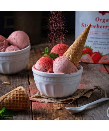 Organic Freeze Dried Strawberry Powder (4 oz) - Vegan Superfood for Baking, Smoothies, and Keto/Paleo Diets - Buy Online on GoSupps.com