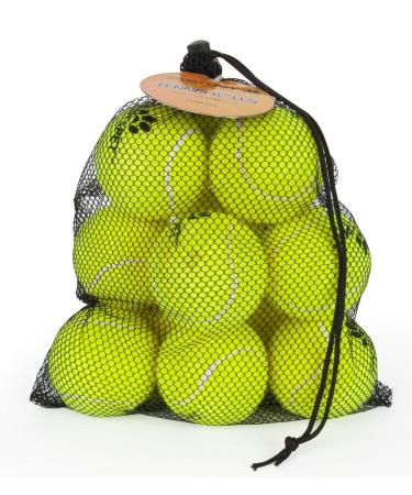 SPORTSPET Tennis Balls for Dogs - Extra Bouncy - Non Toxic - Durable - Long Lasting - Floats (12 Pack) (63.6mm)