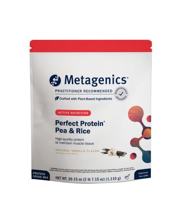 Metagenics Perfect Protein Pea & Rice - Plant-Based Protein Powder with 20g Protein & 3.5g BCAAs - Supports Muscle Growth & Recovery - Non-GMO Gluten-Free Dairy-Free - Vanilla - 30 Servings Vanilla 2.45 Pound (Pack of 1)