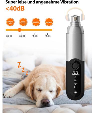 Toozey Claw Cutters for Dogs & Cats | 4 LED Ultra Quiet (40 dB) 3 Speed Long 7.5 Hour Battery USB Rechargeable - Black - Buy Online on GoSupps.com