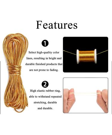 5M Metallic Elastic Cords Hair Strings for Braids - Gold/Silver Tinsel Stretch Ribbon for Dreadlocks & Braiding - Twist Braiding Rope for Jewelry & Gift Wrapping - Buy Online on GoSupps.com