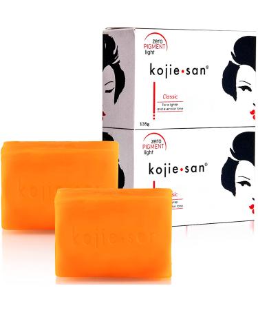 Kojie San Skin Brightening Soap - Original Kojic Acid Soap for Dark Spots  Hyperpigmentation  & Scars with Coconut & Tea Tree Oil - 135g x2 Big Bars