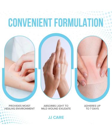 JJ CARE Hydrocolloid Dressing 6x6 Inch Pack of 5 - Thin Wound Dressing for Faster Healing of Bedsores, Blisters, and Acne - Buy Online on GoSupps.com