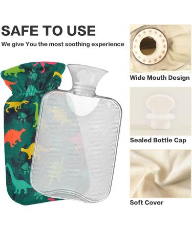 NAANLE Camouflage Dinosaurs 2L Hot Water Bottle - Large Transparent Heat Therapy for Hand & Foot Pain Relief - Buy Online on GoSupps.com