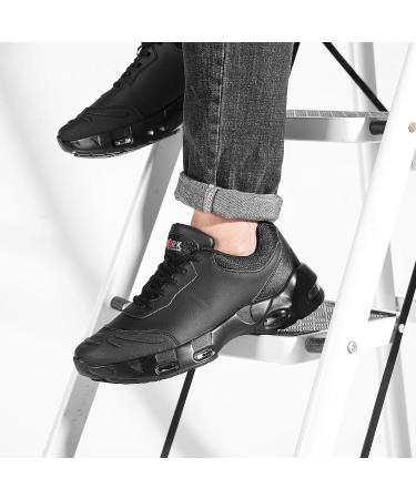 LARNMERN Men's Non Slip Waterproof Work Shoes - Chef Footwear with Air Cushion Technology (Size 8.5, Black) - Buy Online on GoSupps.com