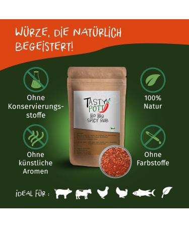 Jeske Sports Supplies Tasty Pott Organic grill spices spice mixtures BBQ grilling spices grill steak spices grill vegetables spices Bio BBQ Spicy Rub 100 g - Buy Online on GoSupps.com