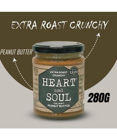Heart & Soul Nut Butter Jar Pick N Mix - Choose From 3 Flavours |Craft Peanut Butter - Original Crunchy Original Smooth Craft Peanut Butter - Extra Roast - Pack of 2 X 280g 280 g (Pack of 2) - Buy Online on GoSupps.com