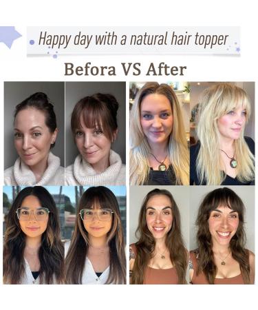 TBOAD 100% Real Human Hair Toppers with Bangs | 12 Dark Brown Remy Hair Extensions for Thinning Hair | Clip in Bangs Wiglets Hair Piece - Buy Online on GoSupps.com