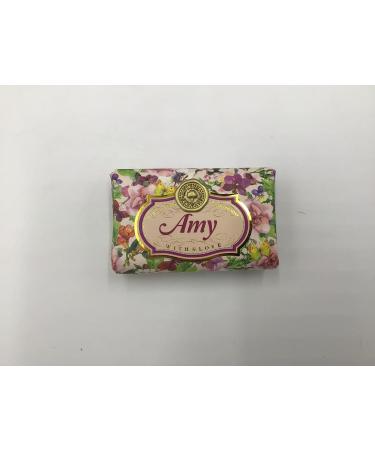 Amy - Gift Soap Bar For Her Birthday Rose Scent Mum Grandmother Cleanser Lather Present Girl