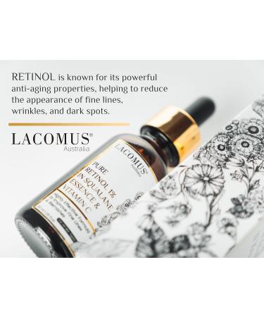 Pure Retinol 1% in Squalane Essence & Vitamin C - Skin Renewal & Glow Enhancer | Natural Ingredients | LACOMUS Australia - International Shipping Available - Buy Online on GoSupps.com