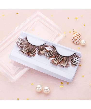 White False Eyelashes for Halloween & Cosplay | Natural Look Anime Makeup | D03-Brown Tiger Print - Buy Online on GoSupps.com