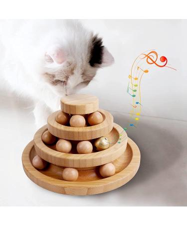 Gelrova Cat Toy Roller Exerciser Fun Cat Toy Indoor Pet Interactive Toy Bamboo Cat Ball Toy with Double Layer Rail Teaser Cat Ball Toy for Kitten Puppy etc 3-layer track(Bamboo) 3-layer-bamboo - Buy Online on GoSupps.com