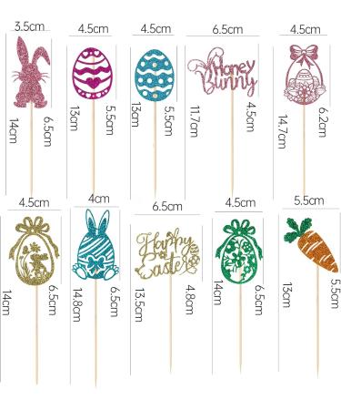 60 Pcs Happy Easter Cupcake Toppers Bunny Cupcake Toppers Easter Rabbit Cake Toppers Glitter Egg Carrot Cupcake Picks for Happy Easter Day Party Favor Supplies - Buy Online on GoSupps.com