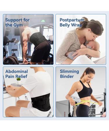 Postpartum Belly Band & Abdominal Binder - Post Surgery Tummy Tuck Belt for Men & Women | Back Support for Lower Back Pain (M-XXL Black - Buy Online on GoSupps.com
