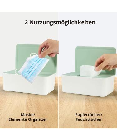 Cheerhom Baby Wet Wipes Box - Green Storage Box for Damp Toilet Paper & Cloths | 18 x 12.2 x 7cm | Ideal for Home Office & Outdoor Use - Buy Online on GoSupps.com