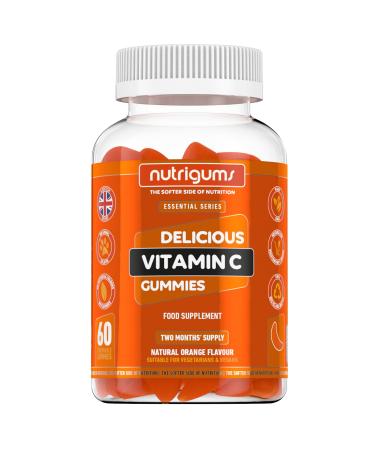 Vitamin C 80mg Gummy | Orange Flavour | 60 Vegan Gummies | Immune Energy & Collagen Formation Support by NUTRIGUMS