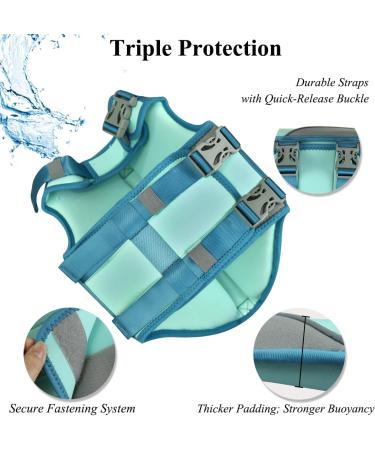 Vivaglory Sporty Dog Security Vest - Durable Neoprene Rescue Vests with Velcro Fastener - Comfortable & Adjustable XL (74-84cm) in Cyan - Buy Online on GoSupps.com