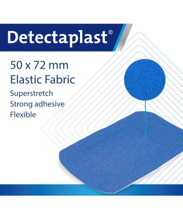 DetectaPlast Waterproof Elastic Pflasters - Blue 50x72mm Detectable First Aid for Gastronomy - 50 Pieces - Buy Online on GoSupps.com