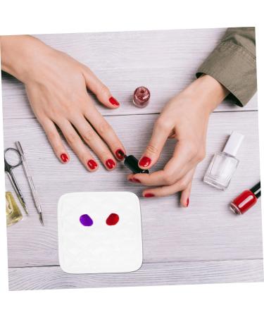  POPETPOP POPETPOP Nail Palette Nail Polish Holder Oil Painting Manicure Display Panels Non-Stick Paint Palettes White Cosmetic Multipurpose Ceramic - Buy Online on GoSupps.com