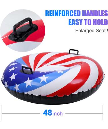 LIFECHOIC 48 Heavy Duty Snow Tubes for Sledding - 2 Pack, Thickened Hard Bottom, Handles - Winter Outdoor Fun for Kids and Adults - Buy Online on GoSupps.com