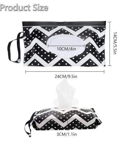 2 Pcs Baby Wipes Dispenser Black | Reusable Wet Wipe Bag for On-the-Go | Home and Office Wet Wipes Container - Buy Online on GoSupps.com