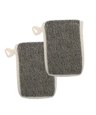 CANIGHT 2pcs Black Linen Soap Bag Cleaning Scrubber Soap Exfoliating Pouch Soap Scrubber Pouch Bubble Flax