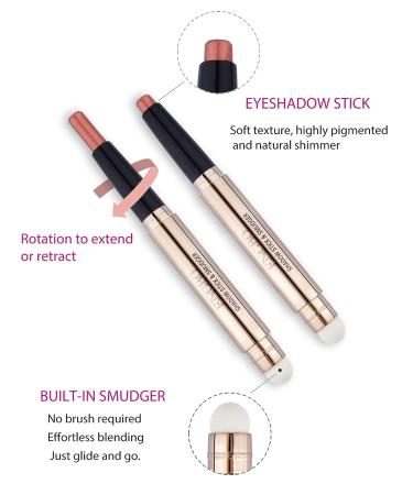 Enfuntins Shimmer Cream Eyeshadow Stick - Long Lasting Waterproof Eye Highlighter (05 Orange Brown) - Buy Online on GoSupps.com