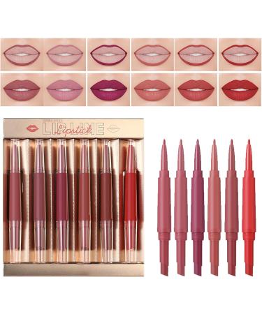 Combo Crayon L vres et Rouge L vres | 6 Pi ces Stylo Rouge L vres Mat avec Crayon Contour Gloss Maquillage Beaut R sistant aux Traces pour Sorties Voyages Ext rieur - Buy Online on GoSupps.com