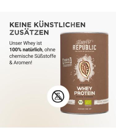  Harvest Republic HARVEST REPUBLIC Organic Whey Protein Powder with Chocolate Flavor 750g | Whey Protein | Whey Protein for Muscle Development | Up to 20g of Protein per Serving | - Buy Online on GoSupps.com