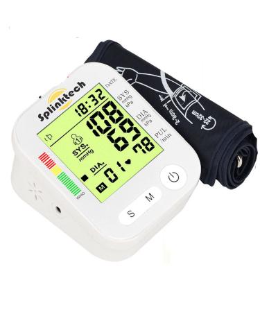 Blood Pressure Monitor with Pulse Rate Detection - Large LCD Display - Includes BP Cuff Kit for Arm Circumference of 22-32cm - Accurate Blood Pressure Monitors for Home Use (White)
