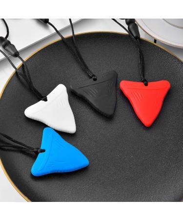 Shark Tooth Chew Necklace Set for Nail Biting & Teething - 4 PCS | Kids & Adults Therapy Tool for Autism & Sensory Chewing Needs - Buy Online on GoSupps.com