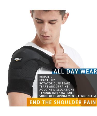 BINITS Shoulder Brace for Men & Women - Adjustable Shoulder Immobilizer for Rotator Cuff, Tendonitis, Dislocation, AC Joint Pain Relief - L-XL Size - Buy Online on GoSupps.com