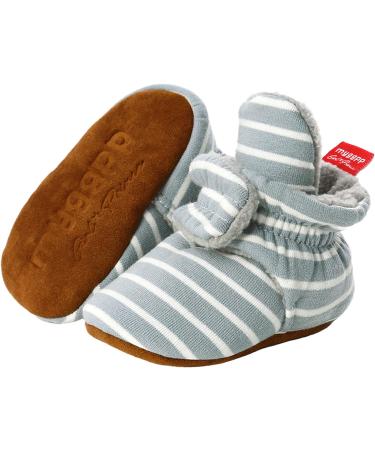 TMEOG Baby Booties Slippers | Infant Boots for Boys and Girls | Winter Sock Crib Shoes | 0-18 Months | Light Green Striped - Buy Online on GoSupps.com