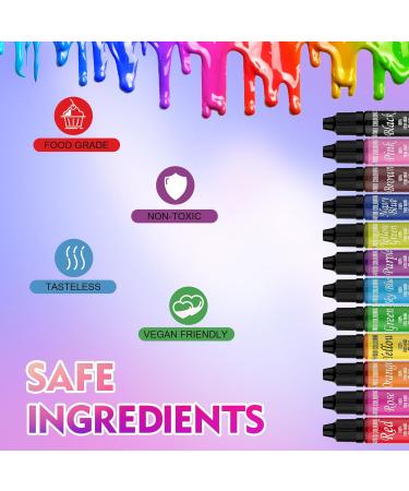 Fankoo Food Coloring - 12 Highly Concentrated Colors (12ml Each) for Baking Dough Drinks Soaps & Slime | Premium Tortendekor Accessories - Buy Online on GoSupps.com