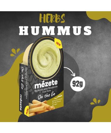 Mezette Bread Sticks Pick N Mix - Choose From 2+ Flavours | Classic Hummus Roasted Pepper Hummus Herbs Hummus | Bread Sticks Gift Set for Bread Sticks Lovers - Pack of 2 x 92g - Buy Online on GoSupps.com