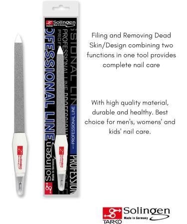 Solingen Professional Nail File & Cuticle Trimmer | 2 in 1 Manicure & Pedicure Tool | Sapphire Files for Hand & Foot Care - Buy Online on GoSupps.com