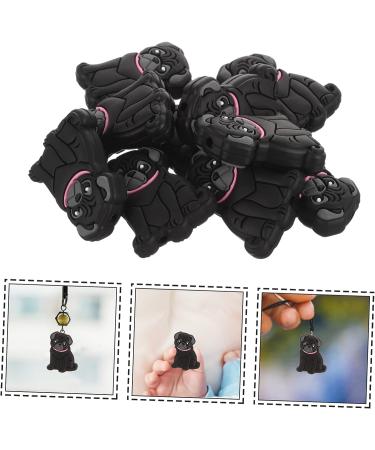 COHEALI 10pcs Dog Beads Baby Accessories - Black Silicone Teether Beads (3.1x2.3cm) - Food Grade Silica Gel - Buy Online on GoSupps.com