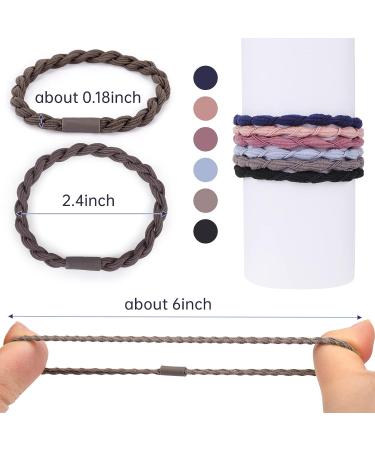 Palksky Morandi Hair Ties Bracelets - 24 Pcs Braided Hair Bands for Thick Hair | Women's Hair Accessories - Buy Online on GoSupps.com