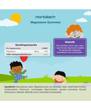 Horbaach Magnesium Citrate Gummies Kids with Vitamin C 60 Vegan Gummies 2 Month Supply Alternative to Capsules and Tablets Horbach - Buy Online on GoSupps.com
