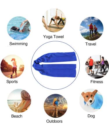 Sukeen Cooling Towel (40x12) for Yoga, Golf, Gym - Soft Microfiber Chilly Towel for Camping, Running, Workout - Dark BlueLight PurpleLight BluePalegreen - Buy Online on GoSupps.com