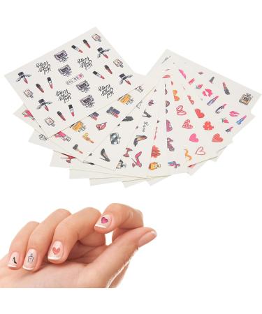 Nail Decal Nail Art Sticker Lipstick High Heels Pattern Self Adhesive for Home for Nail Salon for Natural Nail for Artificial Nail - Buy Online on GoSupps.com