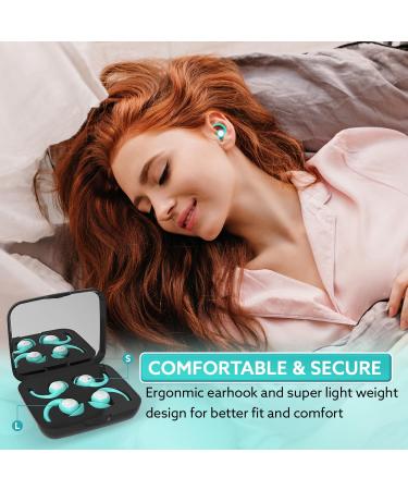 Buy Best Ear Plugs for Sleeping - Noise Cancelling Reusable Travel Case - Silicone Ear Plugs for Concert & Work - 2 Pairs Green - Buy Online on GoSupps.com