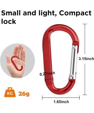 10 Pieces Aluminum Carabiner Hooks - Gimars Key Ringer for Camping Fishing Hiking & Travel - 10 Colors Available - Buy Online on GoSupps.com